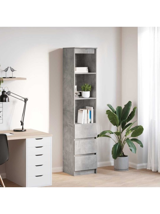 Highboard concrete grey 37,5x35x180 cm dřevěná konstrukce