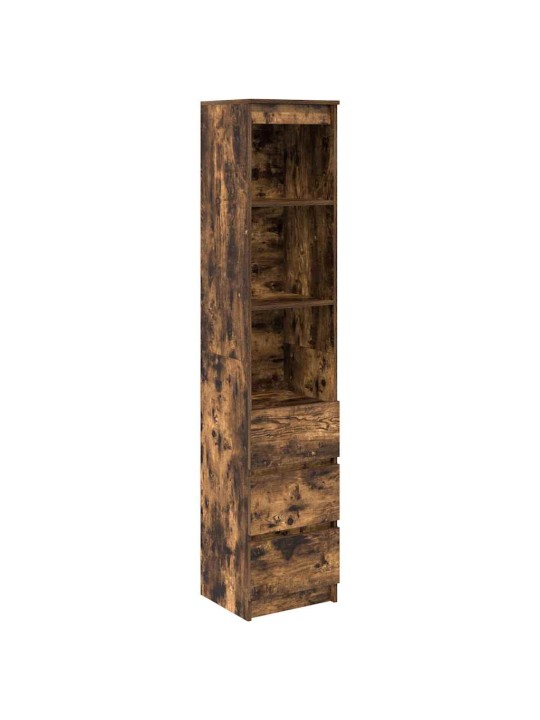 Vysoká deska smoked oak 37,5x35x180 cm dřevěná konstrukce