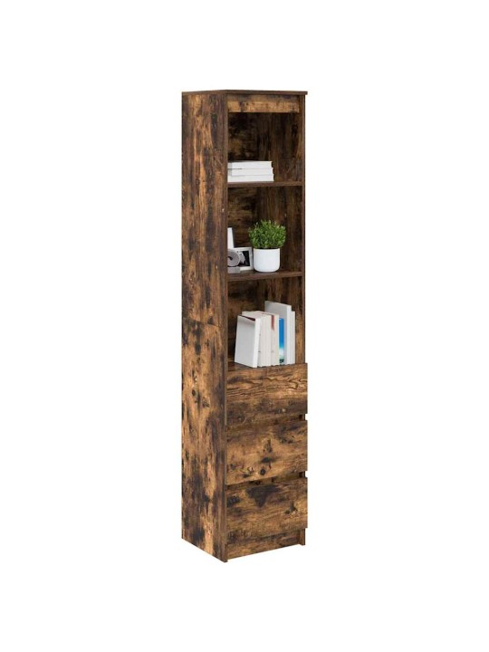 Vysoká deska smoked oak 37,5x35x180 cm dřevěná konstrukce