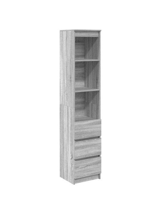 Vysoká deska grey sonoma 37,5x35x180 cm dřevěná konstrukce