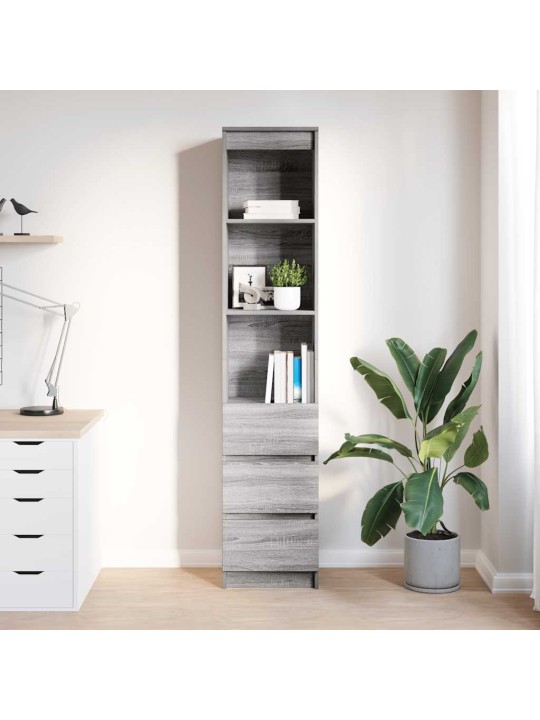 Vysoká deska grey sonoma 37,5x35x180 cm dřevěná konstrukce