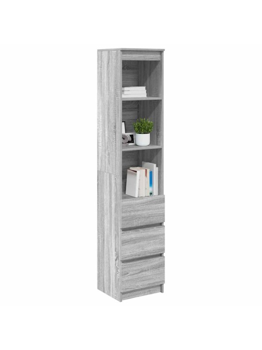 Vysoká deska grey sonoma 37,5x35x180 cm dřevěná konstrukce