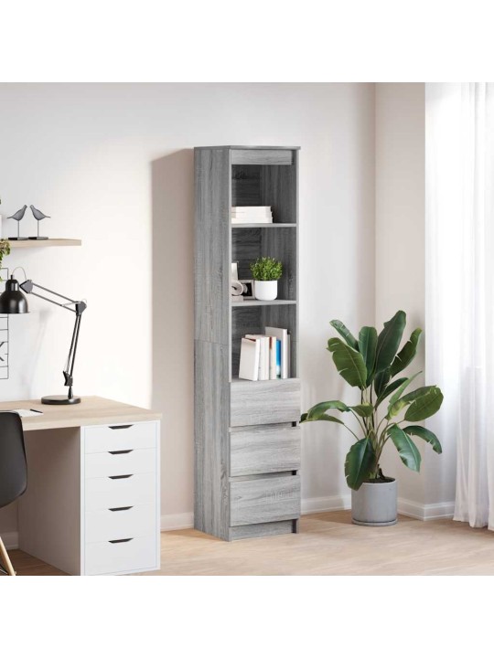 Vysoká deska grey sonoma 37,5x35x180 cm dřevěná konstrukce