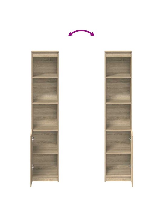 Vysoká deska sonoma dub 37,5x35x180 cm dřevěná konstrukce