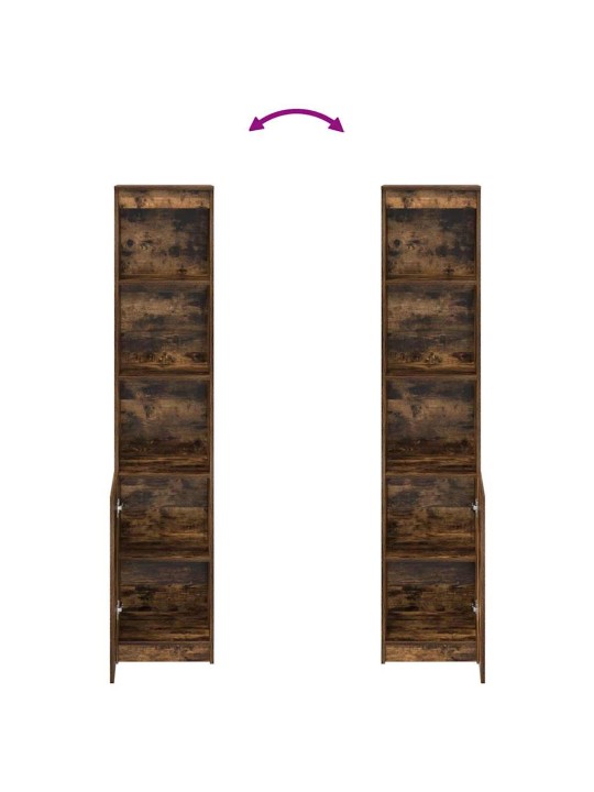 Vysoká deska smoked oak 37,5x35x180 cm dřevěná konstrukce