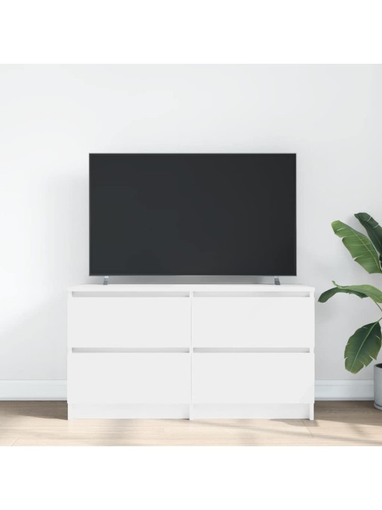 Tv skříňka bílá 100x35x54 cm dřevěná konstrukce