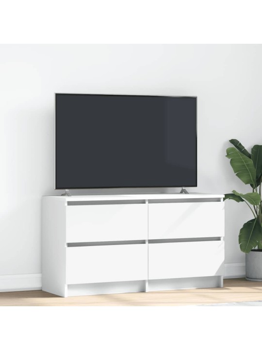 Tv skříňka bílá 100x35x54 cm dřevěná konstrukce
