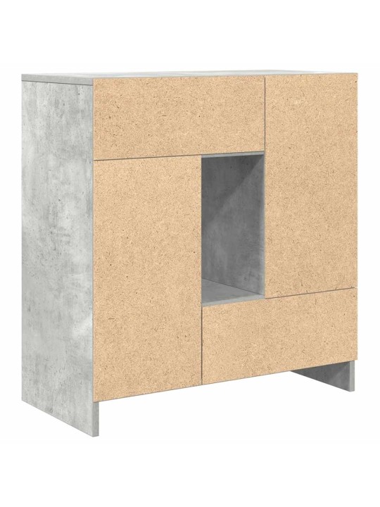 Příborník se zásuvkami a dvířky betonově šedá 70,5x34x74,5 cm