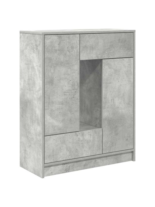 Příborník se zásuvkami a dvířky betonově šedá 73x31x90 cm