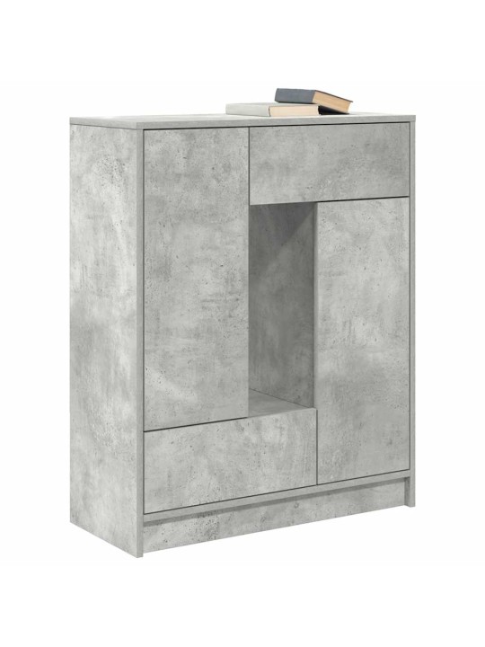 Příborník se zásuvkami a dvířky betonově šedá 73x31x90 cm