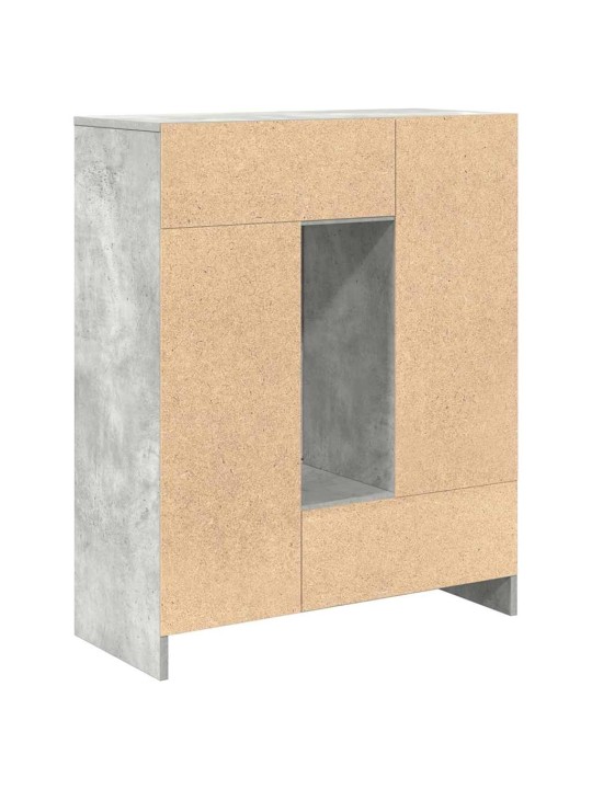 Příborník se zásuvkami a dvířky betonově šedá 73x31x90 cm