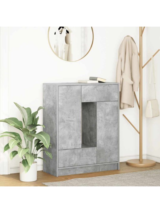 Příborník se zásuvkami a dvířky betonově šedá 73x31x90 cm