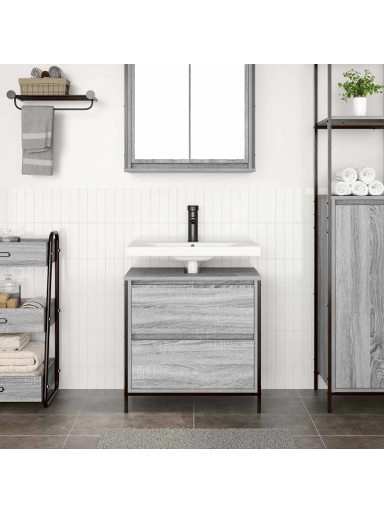 Koupelnová skříňka s umyvadlem a zásuvkami grey sonoma