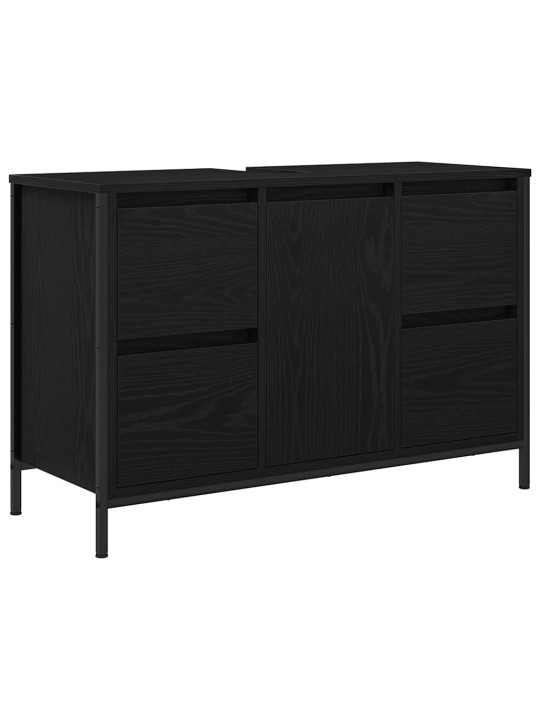 Skříňka pod umyvadlo se zásuvkami černý dub 90x34,5x60 cm