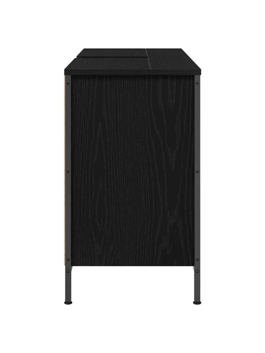 Skříňka pod umyvadlo se zásuvkami černý dub 90x34,5x60 cm