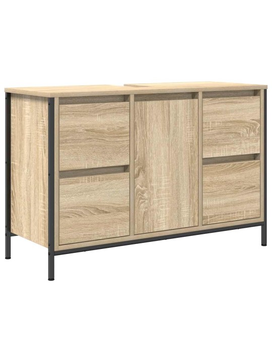Skříňka s umyvadlem a zásuvkami sonoma dub 90x34,5x60 cm