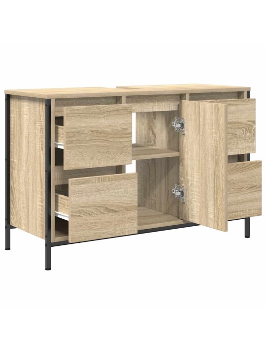 Skříňka s umyvadlem a zásuvkami sonoma dub 90x34,5x60 cm
