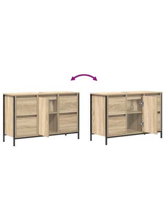 Skříňka s umyvadlem a zásuvkami sonoma dub 90x34,5x60 cm