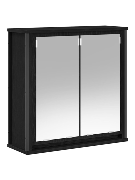 Koupelnová nástěnná skříňka se zrcadlem černý dub 60x21x60 cm