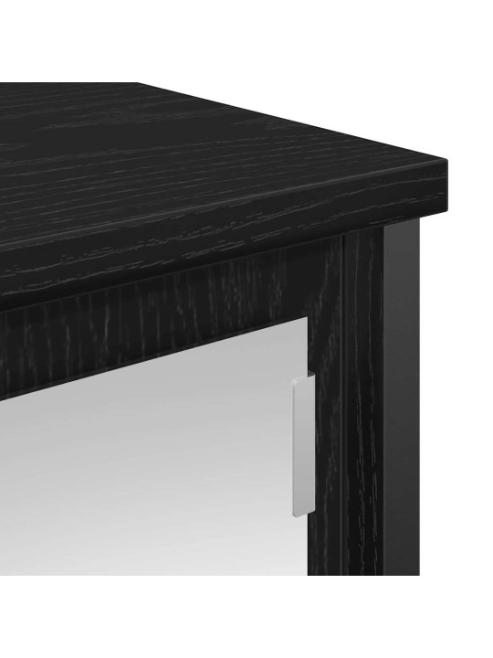 Koupelnová nástěnná skříňka se zrcadlem černý dub 60x21x60 cm