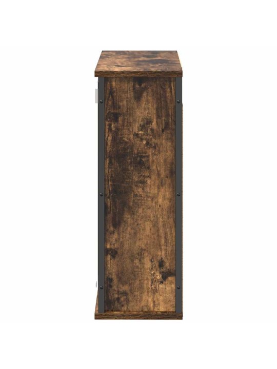 Koupelnová nástěnná skříňka se zrcadlem uzený dub 60x21x60 cm