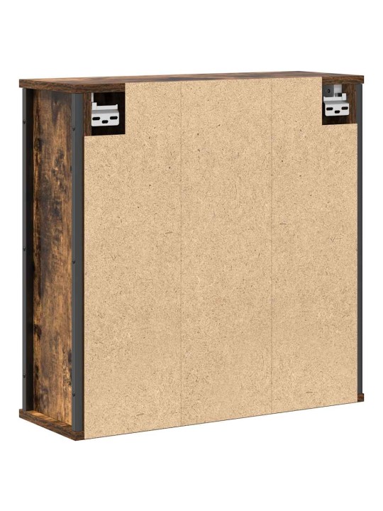 Koupelnová nástěnná skříňka se zrcadlem uzený dub 60x21x60 cm