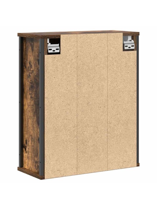 Koupelnová nástěnná skříňka se zrcadlem uzený dub 50x21x60 cm