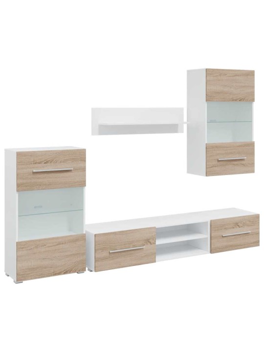 5dílná tv stolky s led osvětlením dub sonoma kompozit