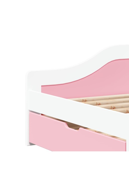 Válenda se 2 zásuvkami bez matrace bílá a růžová IRUN 90x200 cm