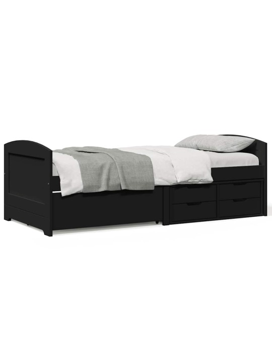 Válenda se 5 zásuvkami bez matrace černé IRUN 90x200 cm