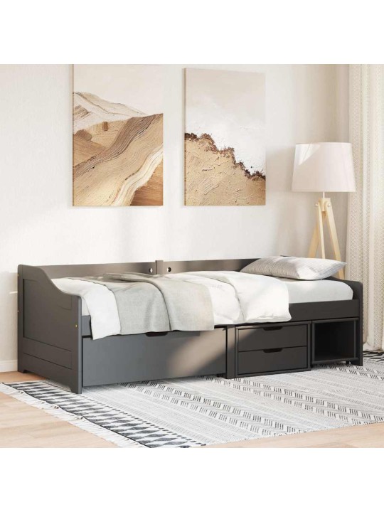 Válenda se 3 zásuvkami bez matrace černé IRUN 90x200 cm
