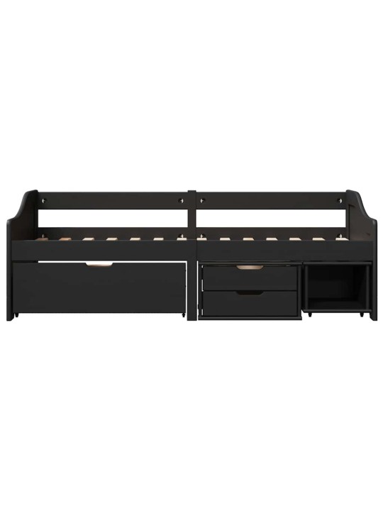 Válenda se 3 zásuvkami bez matrace černé IRUN 90x200 cm