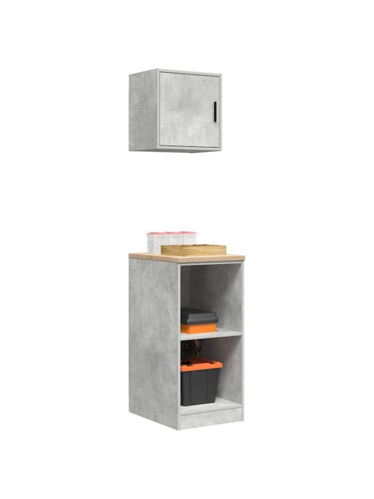 Garážové skříně 2 ks beton grey kompozitní dřevo