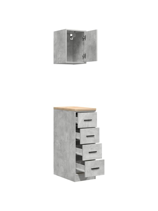 Garážové skříně 2 ks beton grey kompozitní dřevo