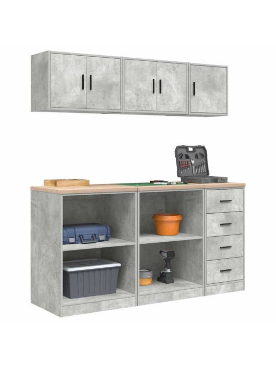 Garážové skříně 6 ks beton grey kompozitní dřevo
