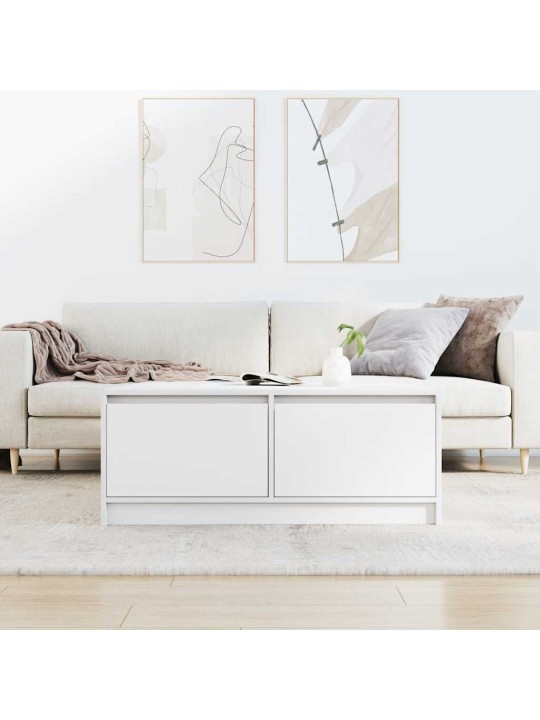 Konferenční stolek se zásuvkami bílý 100x100x40 cm