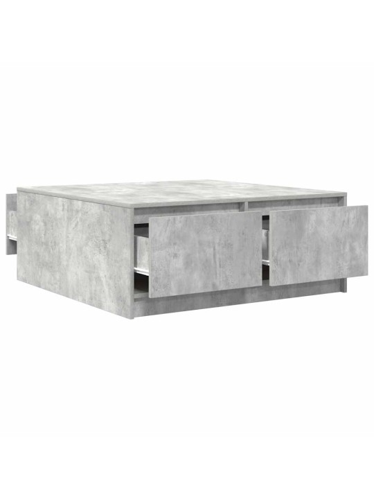 Konferenční stolek se zásuvkami betonová šedá 100x100x40 cm