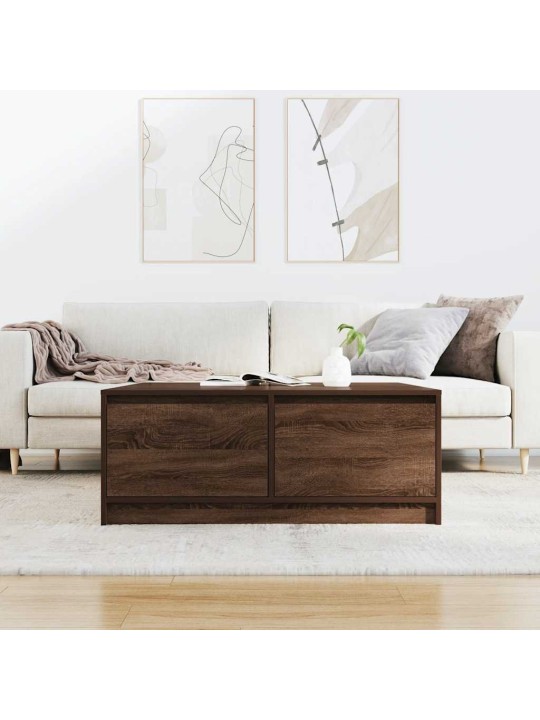 Konferenční stolek se zásuvkami hnědý dub 100x100x40 cm
