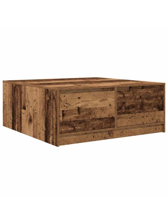 Konferenční stolek se zásuvkami staré dřevo 100x100x40 cm