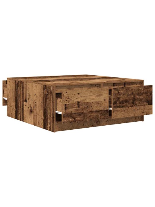 Konferenční stolek se zásuvkami staré dřevo 100x100x40 cm