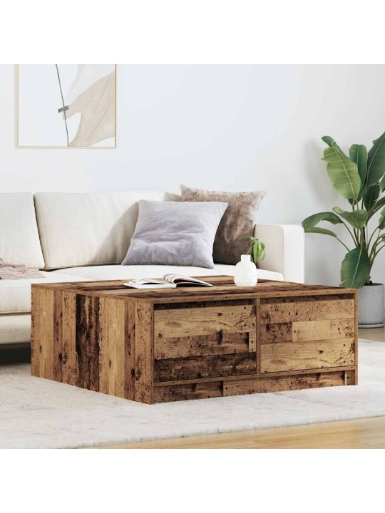 Konferenční stolek se zásuvkami staré dřevo 100x100x40 cm