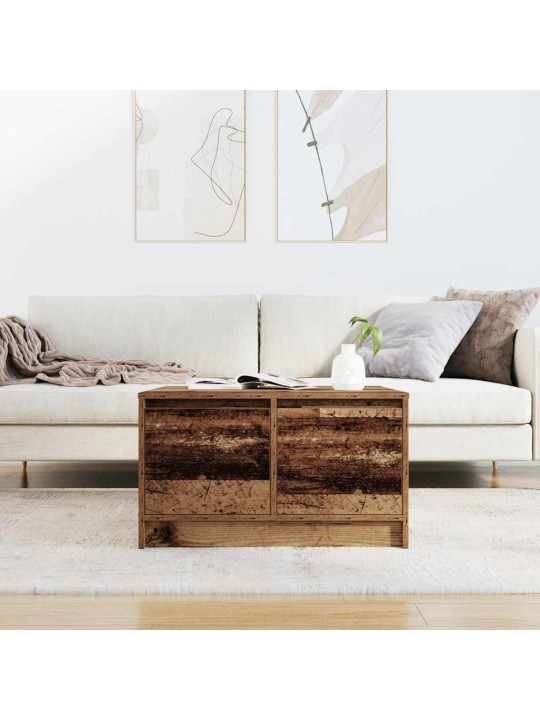 Konferenční stolek se zásuvkami staré dřevo 70,5x70x40 cm