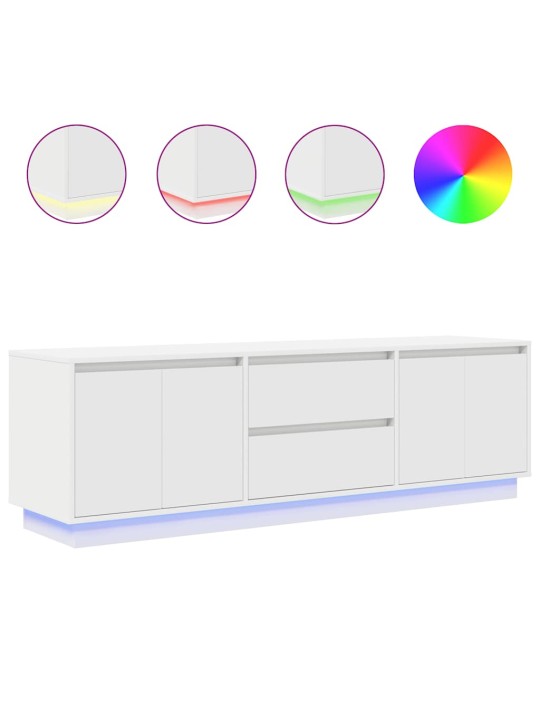 Tv skříňka s led osvětlením bílá 160,5x41x50 cm