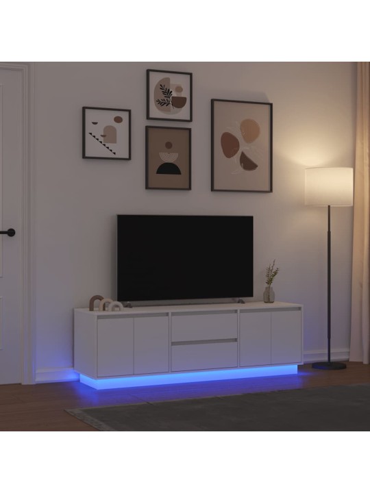 Tv skříňka s led osvětlením bílá 160,5x41x50 cm