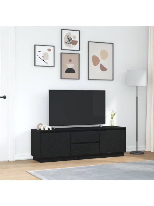 Tv skříňka s led osvětlením černý dub 160,5x41x50 cm