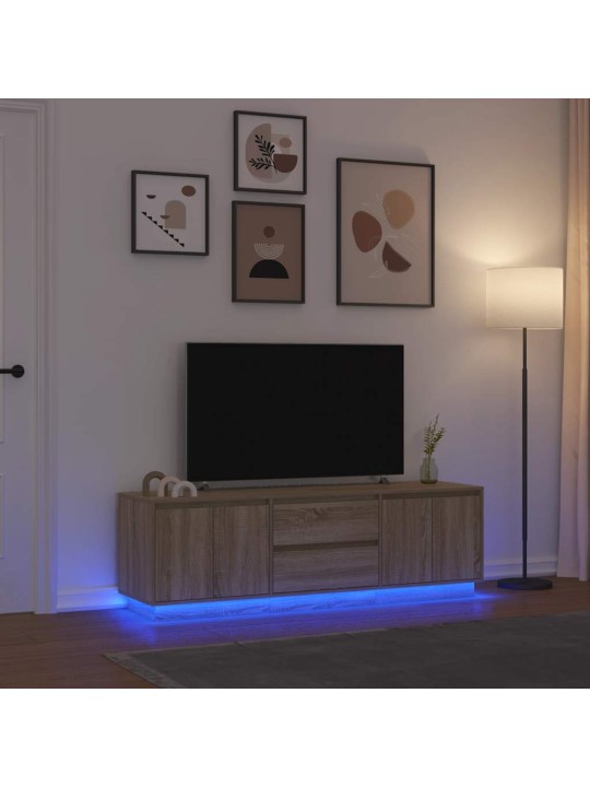 Tv skříňka s led osvětlením dub sonoma 160,5x41x50 cm