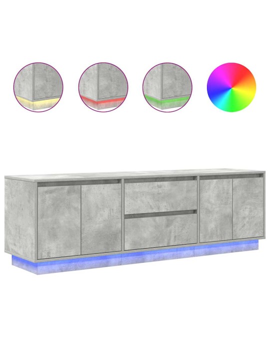 Tv skříňka s led osvětlením betonově šedá 160,5x41x50 cm