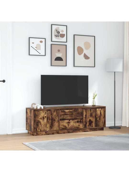 Tv skříňka s led světly uzený dub 160,5x41x50 cm