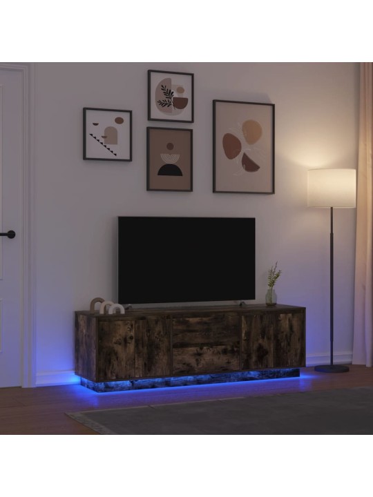 Tv skříňka s led světly uzený dub 160,5x41x50 cm