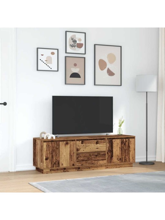 Tv skříňka s led osvětlením starého dřeva 160,5x41x50 cm